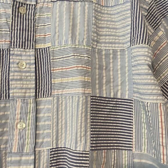 Brooks Brothers Patchwork Shirt Men's Sz XL Plaid Madras Button *flaw - Picture 3 of 8